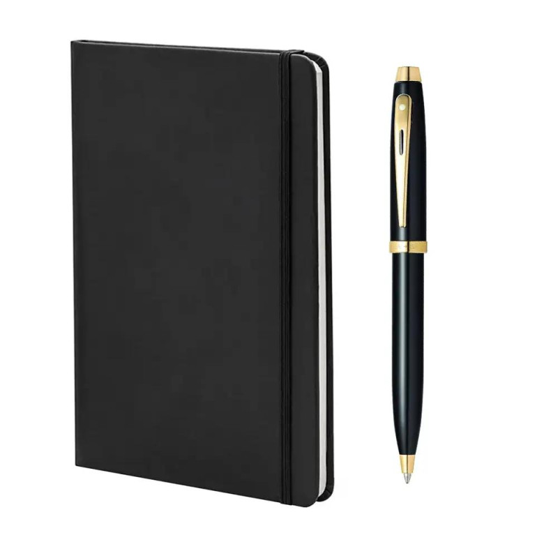 Комплект Sheaffer - химикалка 100 Glossy Black и тефтер А5