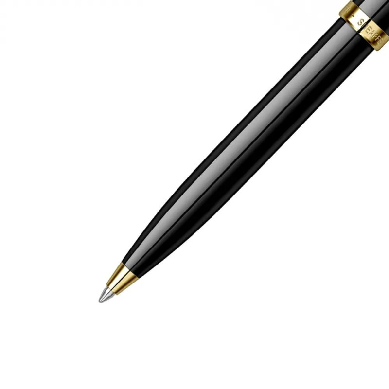 Комплект Sheaffer - химикалка 100 Glossy Black с настолен часовник