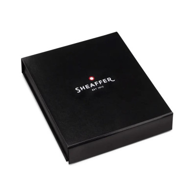 Комплект Sheaffer - химикалка 100 Glossy Black с настолен часовник