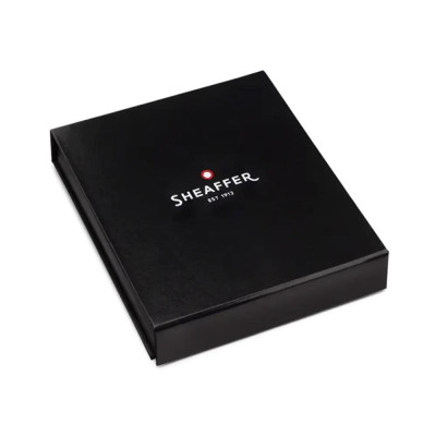 Комплект Sheaffer - химикалка 300 Glossy Black и настолен часовник