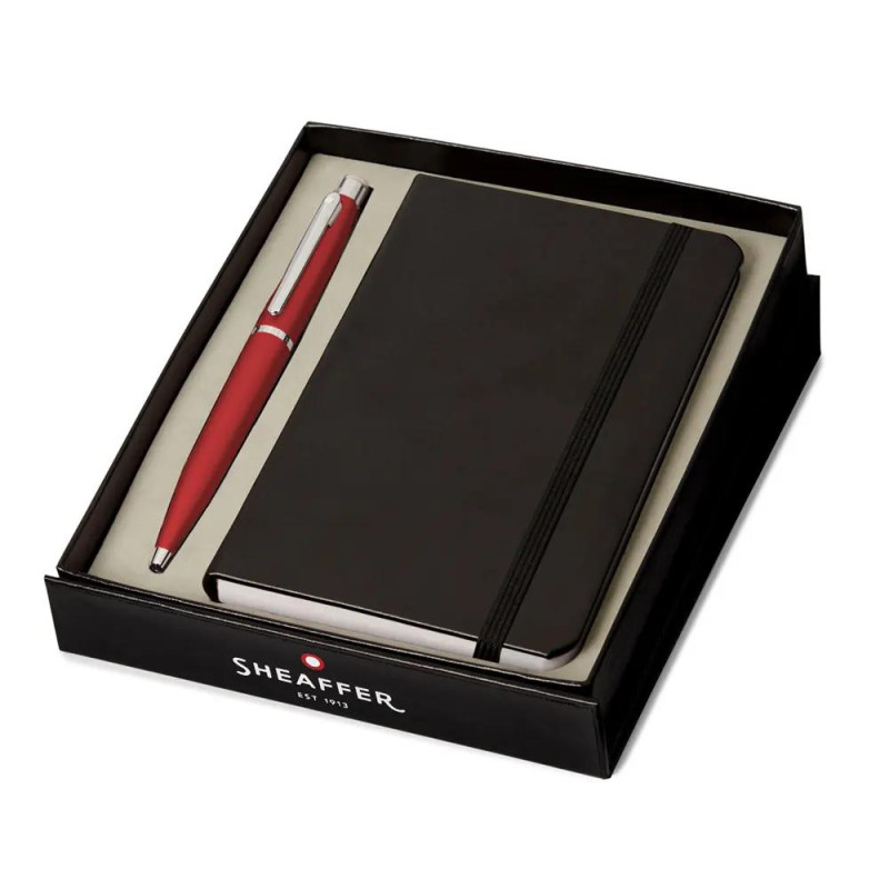 Комплект Sheaffer - химикалка VFM Excessive Red и тефтер А6
