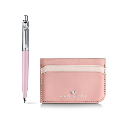 Комплект Sheaffer Sentinel x Emily in Paris - Pink Matte, химикалка и калъф за карти и документи