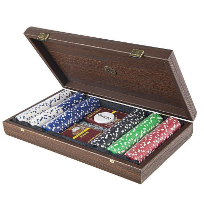 Комплект за покер Manopoulos - Dark Walnut & Californian Burl