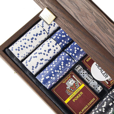 Комплект за покер Manopoulos - Dark Walnut & Californian Burl