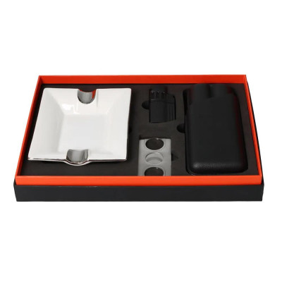 Комплект за пури Angelo, запалка, калъф, пепелник и резачка