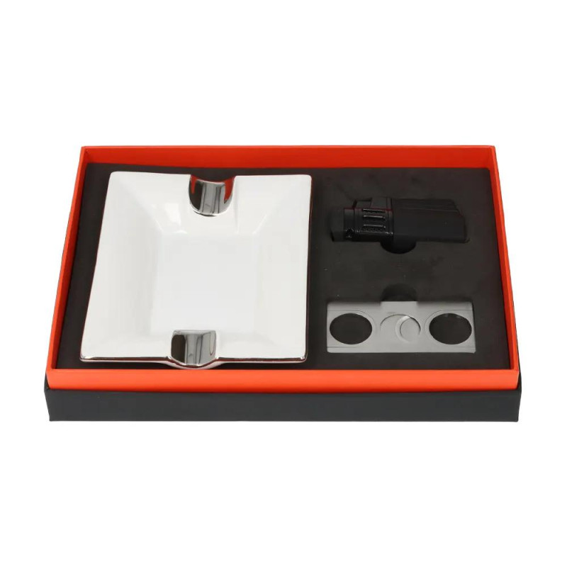 Комплект за пури Angelo, запалка, пепелник и резачка