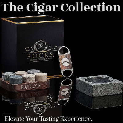 Комплект за уиски и пури R.O.C.K.S. The Gentleman's Set - Cigar Aficionado