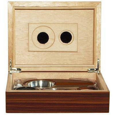 Кутия за пури (хумидор) ZORR, с пепелник и резачка, махагон