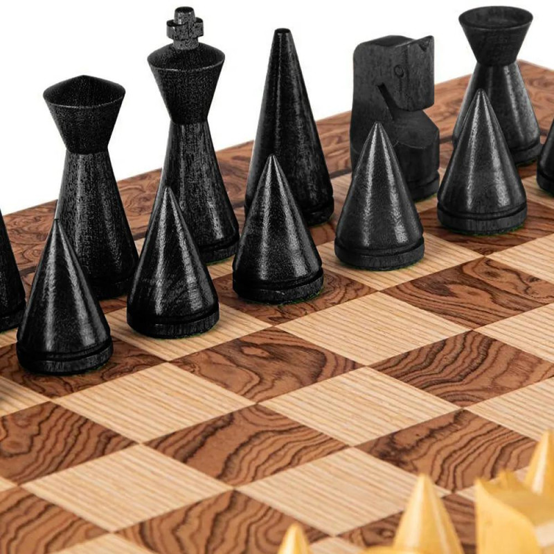 Луксозен ръчно изработен шах Manopoulos - 40x40 см, 7.6 см фигури