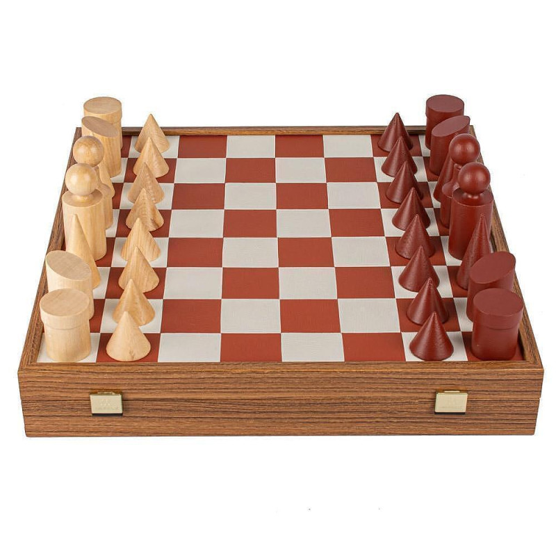 Луксозен шах Manopoulos - Bauhaus Style Terracotta & White, 40x40 см