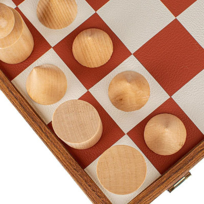 Луксозен шах Manopoulos - Bauhaus Style Terracotta & White, 40x40 см