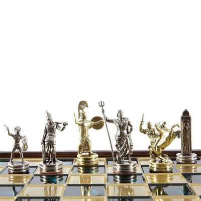 Луксозен шах Manopoulos - Гръцка митология, зелени полета, 34х34 см