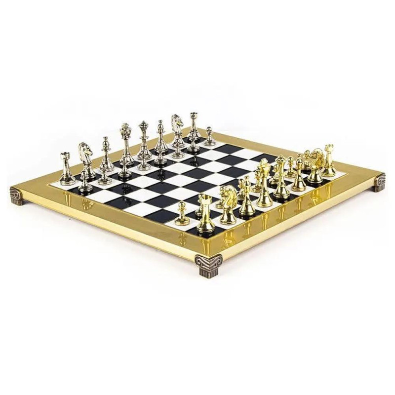 Луксозен шах Manopoulos - Metal Staunton Black/Gold, 36x36 см