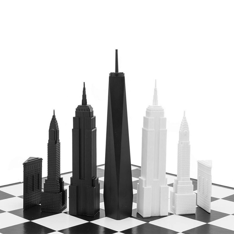 Луксозен шах Skyline Chess - Acrylic New York Edition