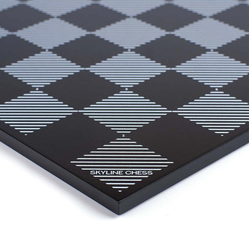 Луксозен шах Skyline Chess - Stainless Steel London vs New York Edition, с дървена дъска