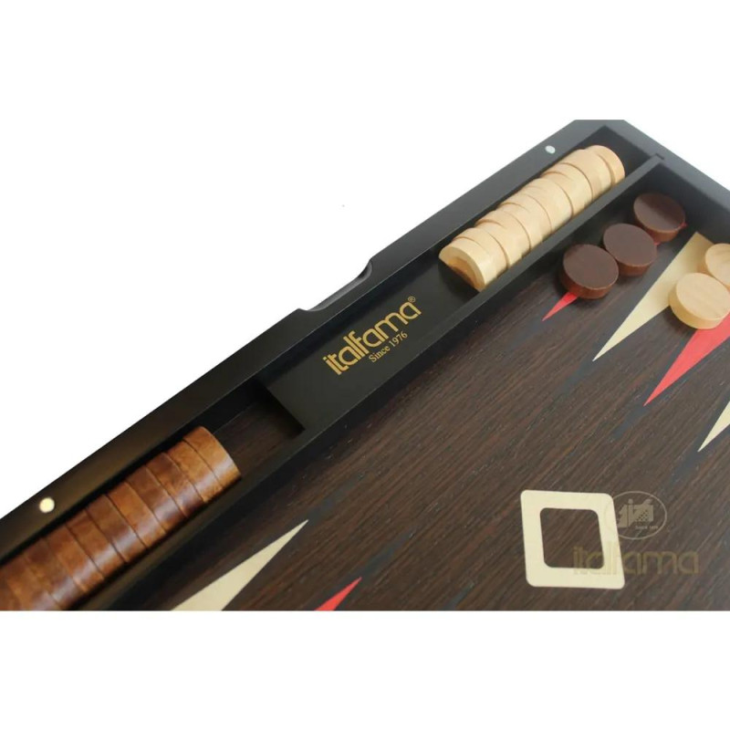 Луксозна табла Italfama - Elegant, палисандрово дърво, с червен кант, 38 x 38 x 5.5 см