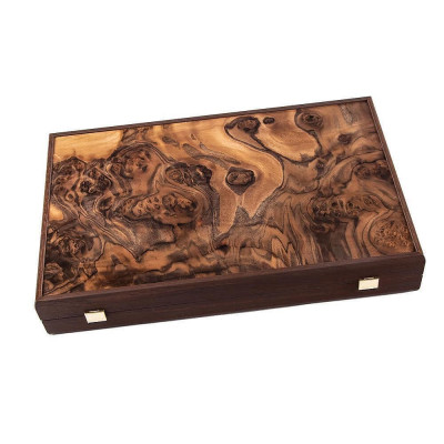 Луксозна табла Manopoulos, естeствени дървесни фурнири със седефени елементи, 60x48 см отворено състояние