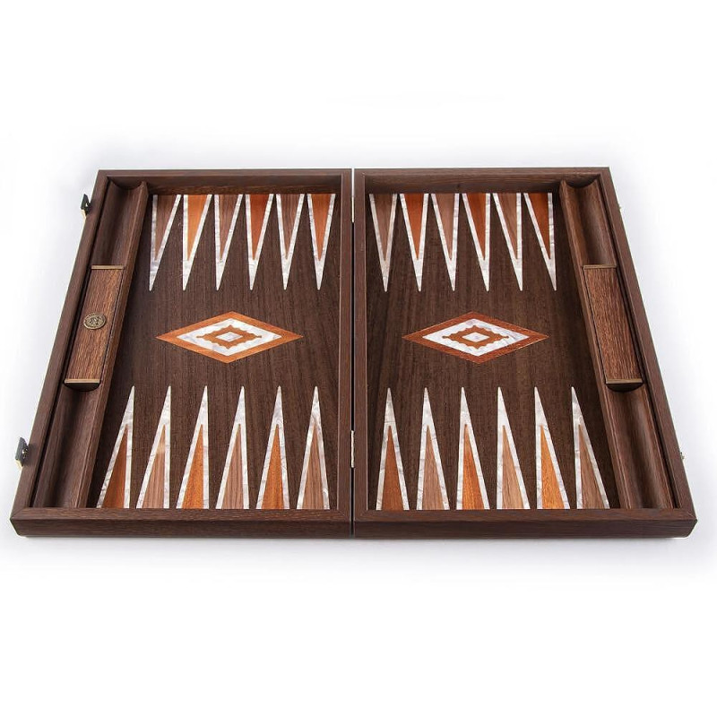 Луксозна табла Manopoulos, естeствени дървесни фурнири със седефени елементи, 60x48 см отворено състояние