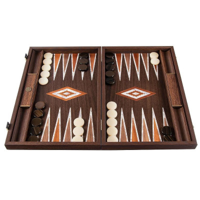 Луксозна табла Manopoulos, естeствени дървесни фурнири със седефени елементи, 60x48 см отворено състояние