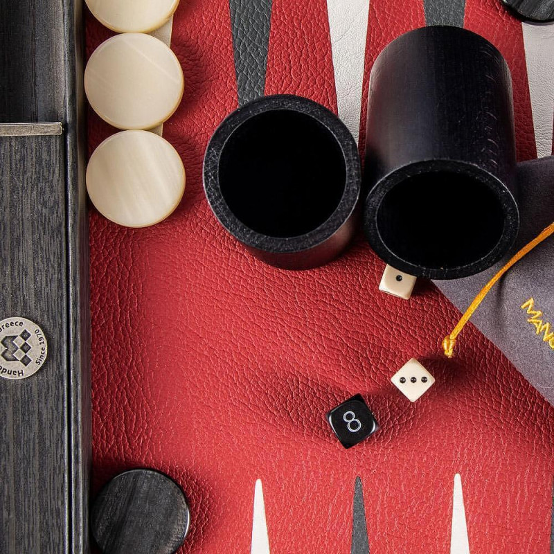 Луксозна табла за игра Manopoulos - Burgundy Red, eко кожа, 60x48 см