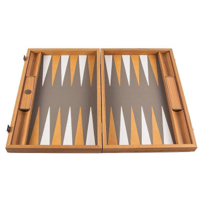 Луксозна табла за игра Manopoulos - Grey Beige Ostrich, eко кожа, 60x48 см