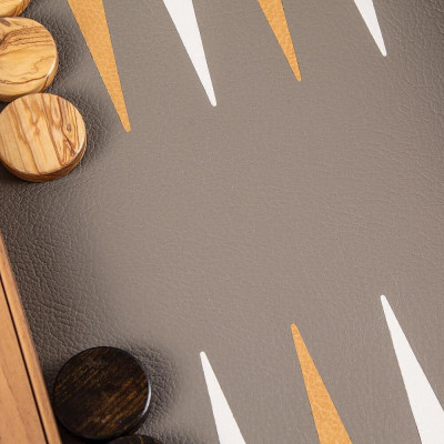 Луксозна табла за игра Manopoulos - Grey Beige Ostrich, eко кожа, 60x48 см