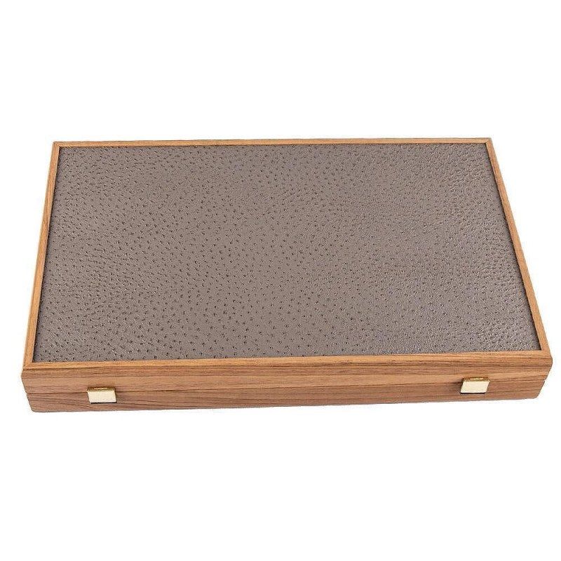 Луксозна табла за игра Manopoulos - Grey Beige Ostrich, eко кожа, 60x48 см