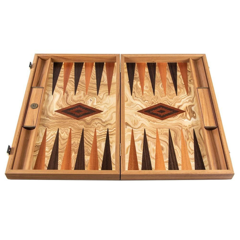 Луксозна табла за игра Manopoulos - Olive Burl, маслиново дърво, 47x38 см