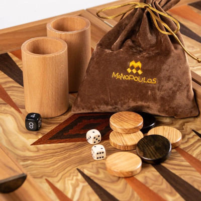 Луксозна табла за игра Manopoulos - Olive Burl, маслиново дърво, 47x38 см