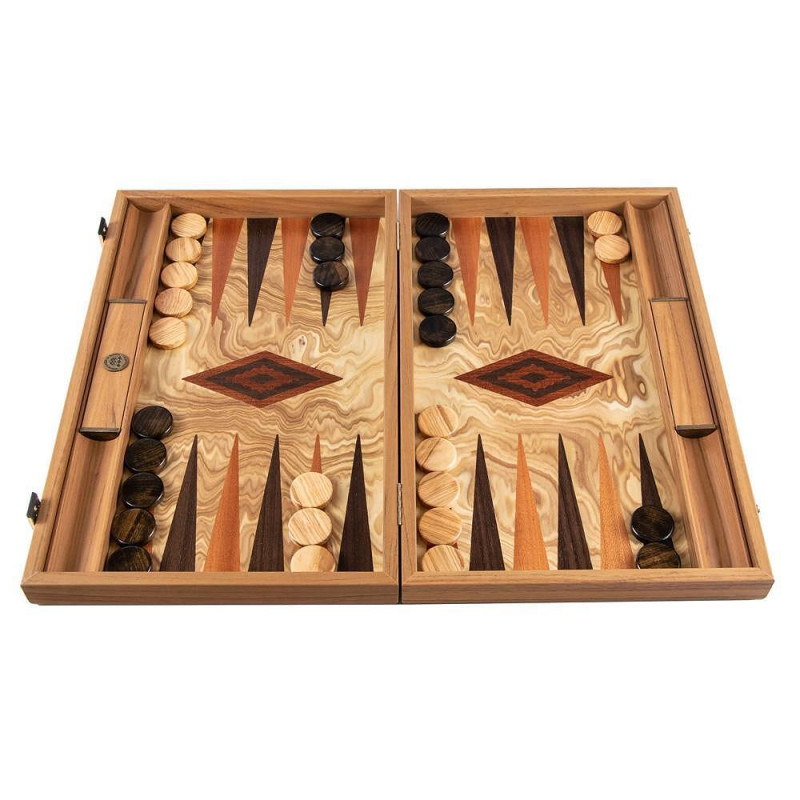 Луксозна табла за игра Manopoulos - Olive Burl, маслиново дърво, 47x38 см