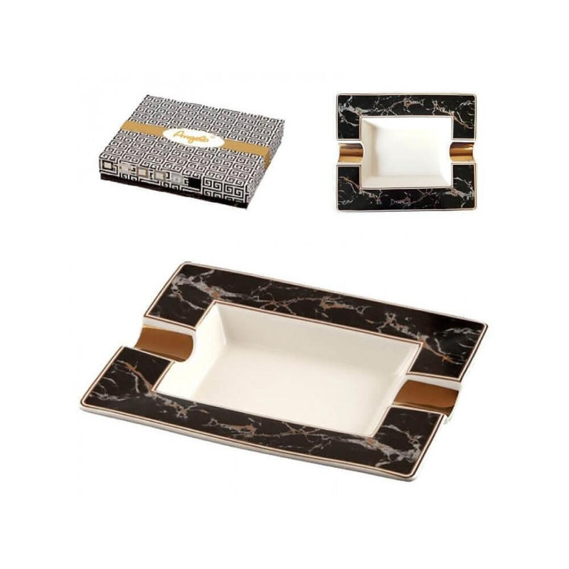 Пепелник за пури Angelo, порцелан, цвят мрамор