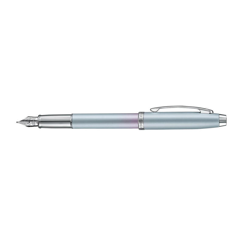 Писалка Sheaffer 100 - Expressions, Chrome-Plated Trims, синя/розова, F перо