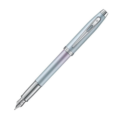 Писалка Sheaffer 100 - Expressions, Chrome-Plated Trims, синя/розова, F перо