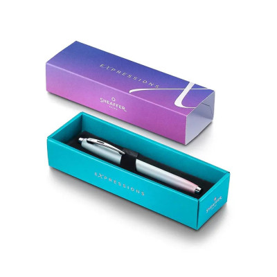 Писалка Sheaffer 100 - Expressions, Chrome-Plated Trims, синя/розова, M перо