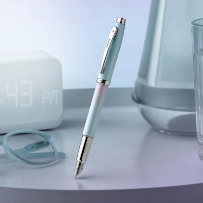 Писалка Sheaffer 100 - Expressions, Chrome-Plated Trims, синя/розова, M перо