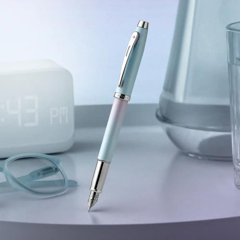 Писалка Sheaffer 100 - Expressions, Chrome-Plated Trims, синя/розова, M перо