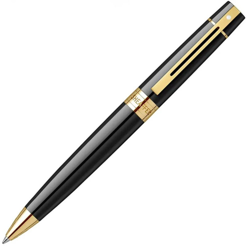 Подаръчен комплект Sheaffer - химикалка 300 Black/Gold и калъф за кредитни карти и документи