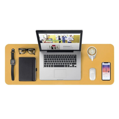 Подложка за бюро Sigel, 80 x 30 см, водоустойчива, жълта/сива