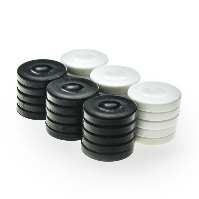 Пулове за табла Manopoulos, 30 бр, пластмасови, черни