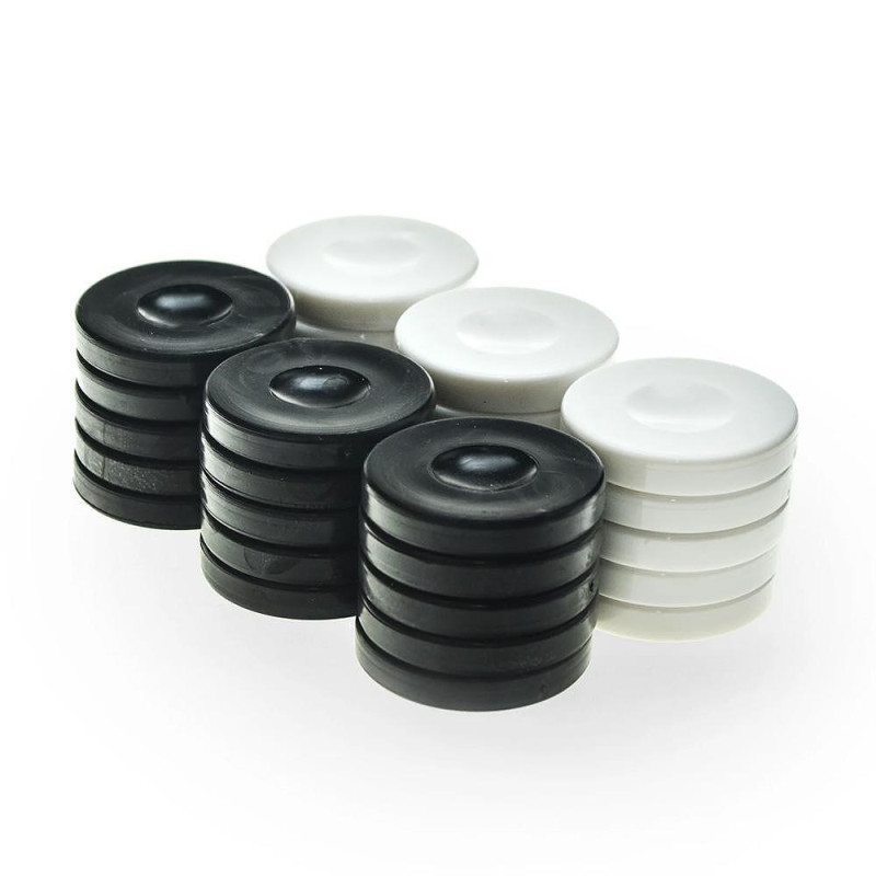 Пулове за табла Manopoulos, 30 бр, пластмасови, черни