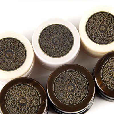 Пулове за табла Manopoulos, акрилни със седефен ефект, с метални орнаменти, 36 мм.