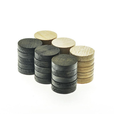 Пулове за табла Manopoulos - Wooden Checkers, дървени, 20мм