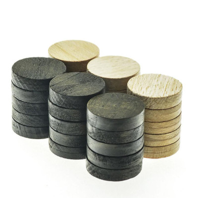 Пулове за табла Manopoulos - Wooden Checkers, дървени, 26мм