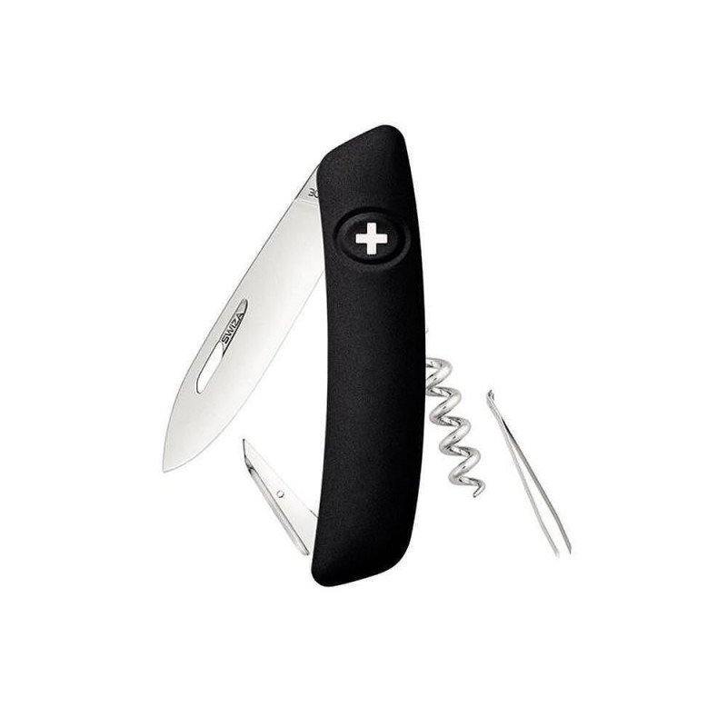 Швейцарско ножче SWIZA - D01, 7.5см острие, 6x функции, черно