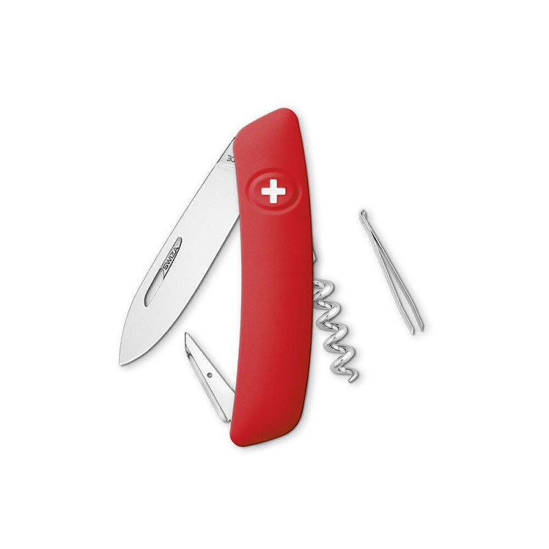 Швейцарско ножче SWIZA - D01, 7.5см острие, 6x функции, червено