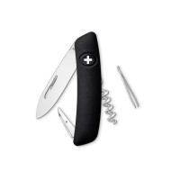 Швейцарско ножче SWIZA - D02, 7.5см острие, 6x функции, черно