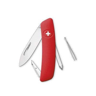 Швейцарско ножче SWIZA - D02, 7.5см острие, 6x функции, червено