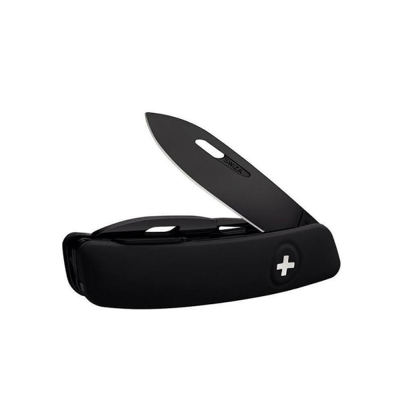 Швейцарско ножче SWIZA - D03 All Black, 7.5см острие, 11x функции, черно