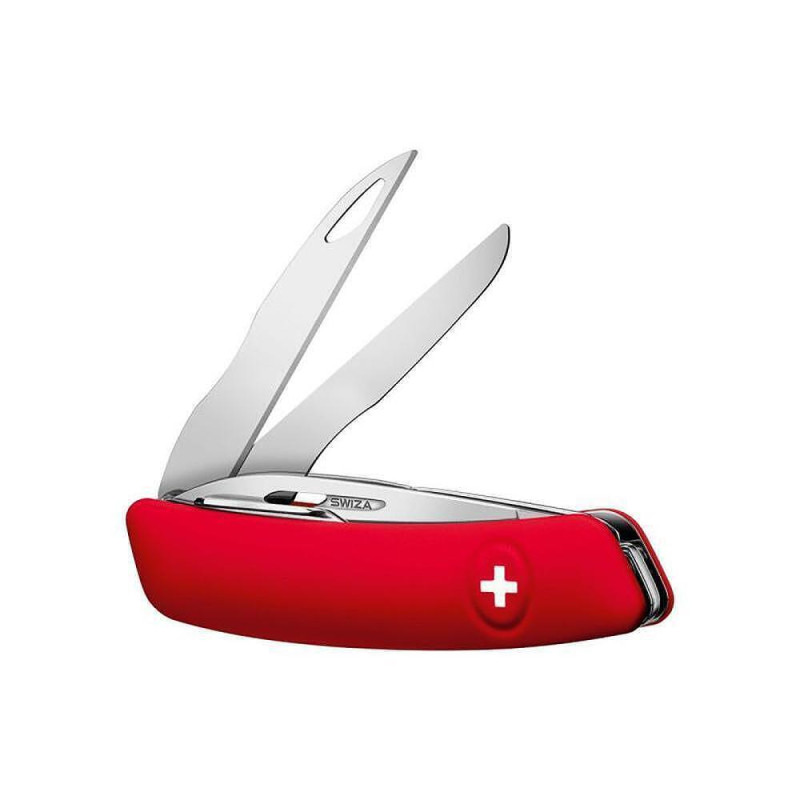 Швейцарско ножче SWIZA - D07, 7.5см острие, 12x функции, червено