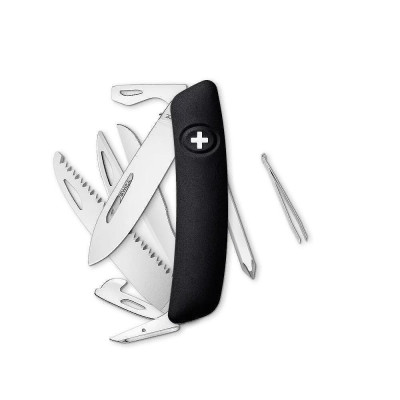 Швейцарско ножче SWIZA - D10, 7.5см острие, 13x функции, черно